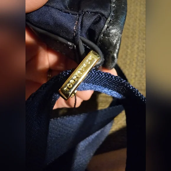 Tory Burch Navy Blue Nylon and leather Crossbody Preloved - Picture 11 of 15